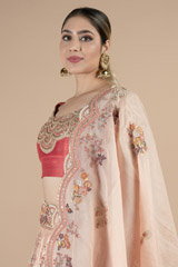 Multicolor floral thread work lehenga setDSC09297