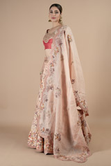 Multicolor floral thread work lehenga setDSC09298