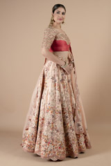 Multicolor floral thread work lehenga setDSC09300