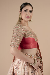 Multicolor floral thread work lehenga setDSC09301