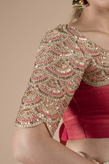 Multicolor floral thread work lehenga setDSC09302