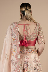 Multicolor floral thread work lehenga setDSC09309