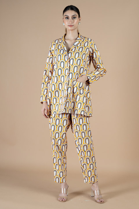 Printed jacket and pants set