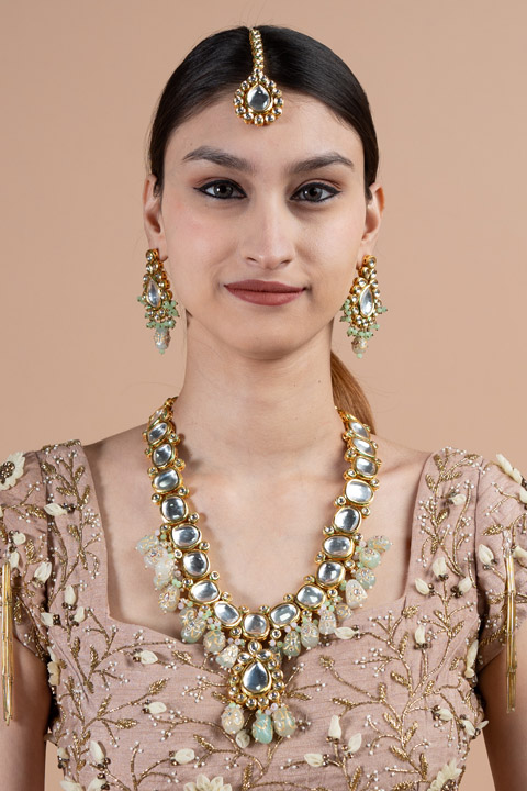 Pista Green Kundan SetDSC08188