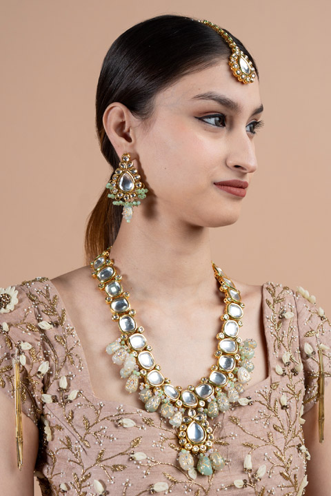 Pista Green Kundan SetDSC08191