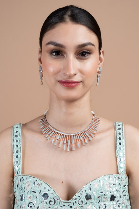 Rose gold zircon set