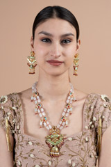 Pista Green Beaded Necklace SetDSC08231