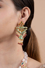 Pista Green Beaded Necklace SetDSC08233