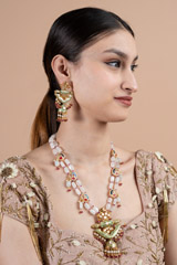 Pista Green Beaded Necklace SetDSC08235