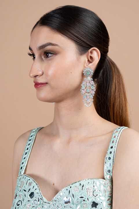 Gem Studded Zircon Earrings