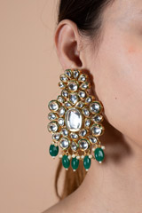 Green Kundan Earring with MangtikaDSC08335