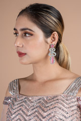 Salmon Pink Zircon EarringsDSC08806