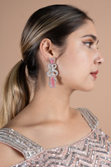 Salmon Pink Zircon Earrings
