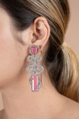 Salmon Pink Zircon EarringsDSC08809