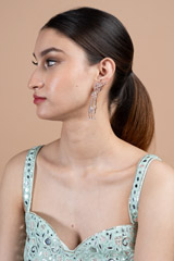 Rose Gold Zircon Studded Earrings