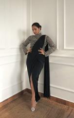 Black Saree Gown1
