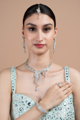 Zircon Studded Necklace Set