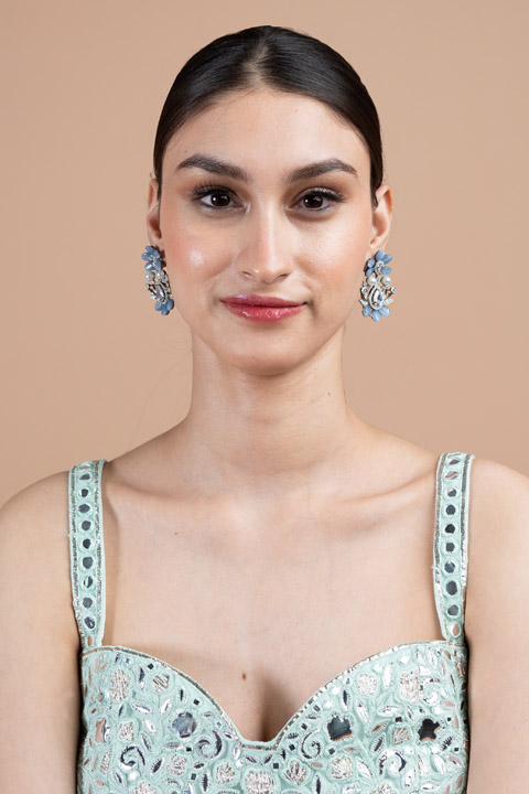 Violet Blue Zircon Earrings