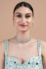 Zircon Studded Necklace Set