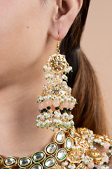 Peach and Gold Kundan Necklace SetDSC08256