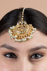 Peach and Gold Kundan Necklace SetDSC08261