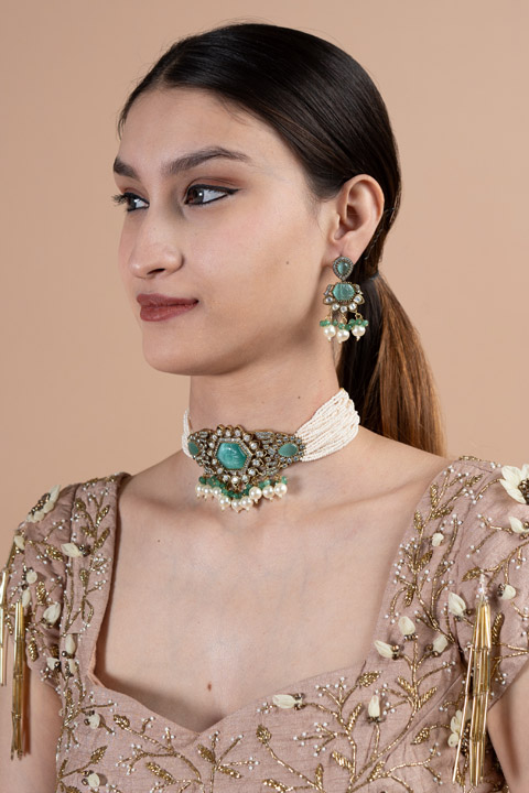 Sea Green Choker Set