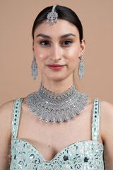 Zircon Studded Necklace Set