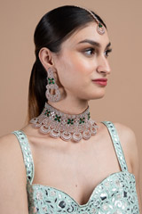 Rose Gold Zircon Studded Necklace SetDSC08791