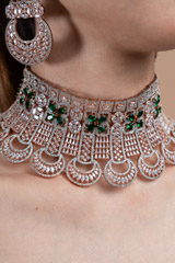 Rose Gold Zircon Studded Necklace SetDSC08793