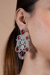 Magenta Zircon Studded Necklace SetDSC08617