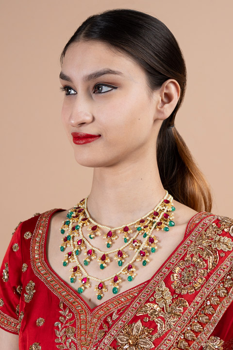 Beaded Rani Haar Necklace