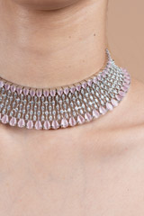 Salmon Pink Zircon Necklace SetDSC08587