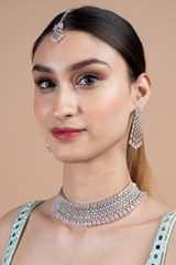 Salmon Pink Zircon Necklace SetDSC08588