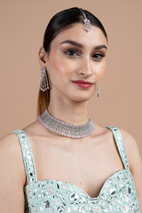 Salmon Pink Zircon Necklace SetDSC08590