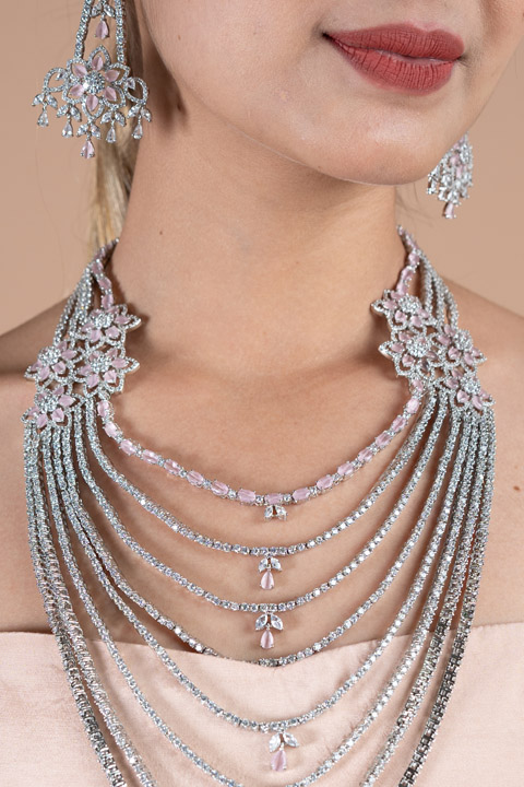 Zircon Layered Necklace Set