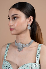 Grey Zircon Studded NecklaceDSC08780