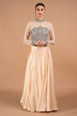 Peach Bodysuit Top Bottom Set