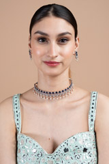 Blue Zircon Necklace Set