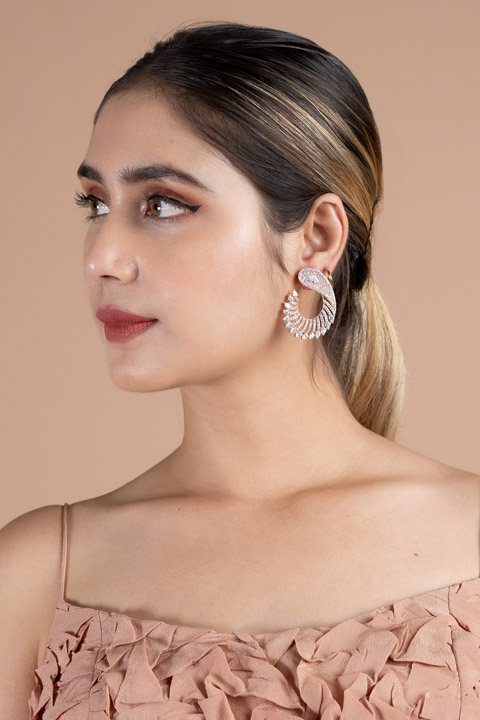 Rosegold Zircon Earrings