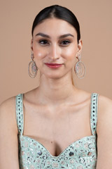 Salmon Pink Zircon Studded EarringsDSC08727