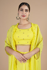 Yellow blouse and cape and draped skirt setDSC08954