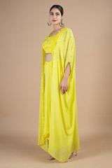 Yellow blouse and cape and draped skirt setDSC08957