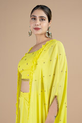 Yellow blouse and cape and draped skirt setDSC08958