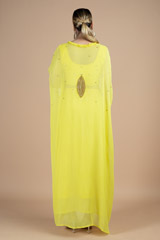 Yellow blouse and cape and draped skirt setDSC08962