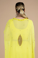 Yellow blouse and cape and draped skirt setDSC08963