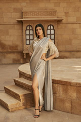 Metallic Pre-Draped Saree