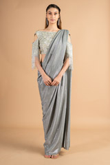 Metallic Pre-Draped SareeDSC00418