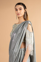 Metallic Pre-Draped SareeDSC00420