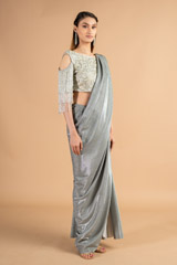 Metallic Pre-Draped SareeDSC00422