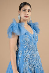 Celestial Blue Embellished Tulle GownDSC08970